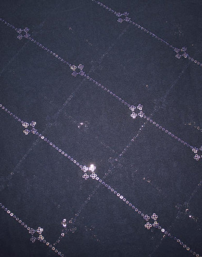 Navy Blue Georgette Plain Saree