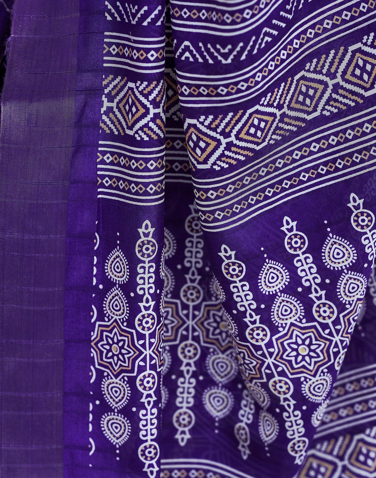 Violet Silk Printed Saree