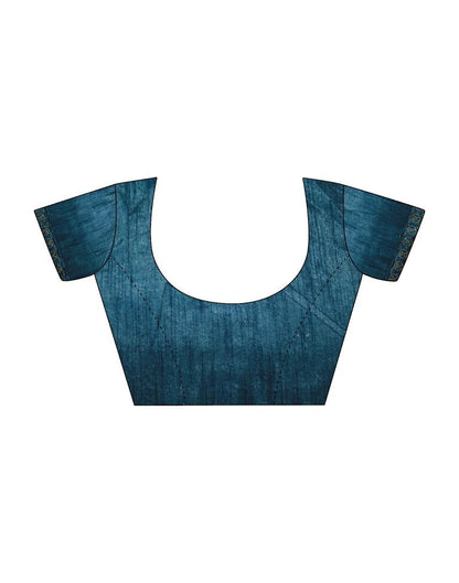 Navy Blue Georgette Woven Saree