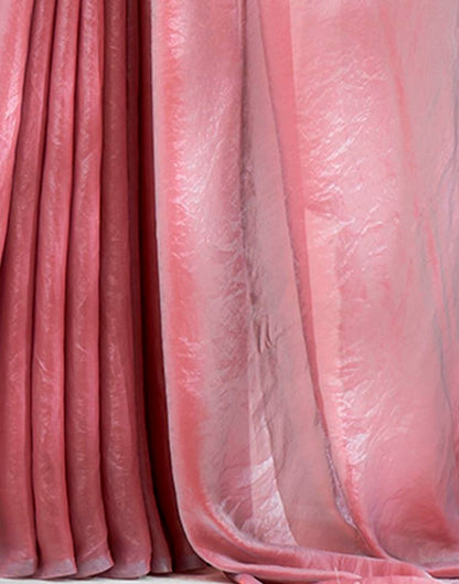 Light Pink Satin Plain Saree