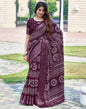 Wine Silk Printed Saree