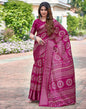 Pink Silk Printed Saree