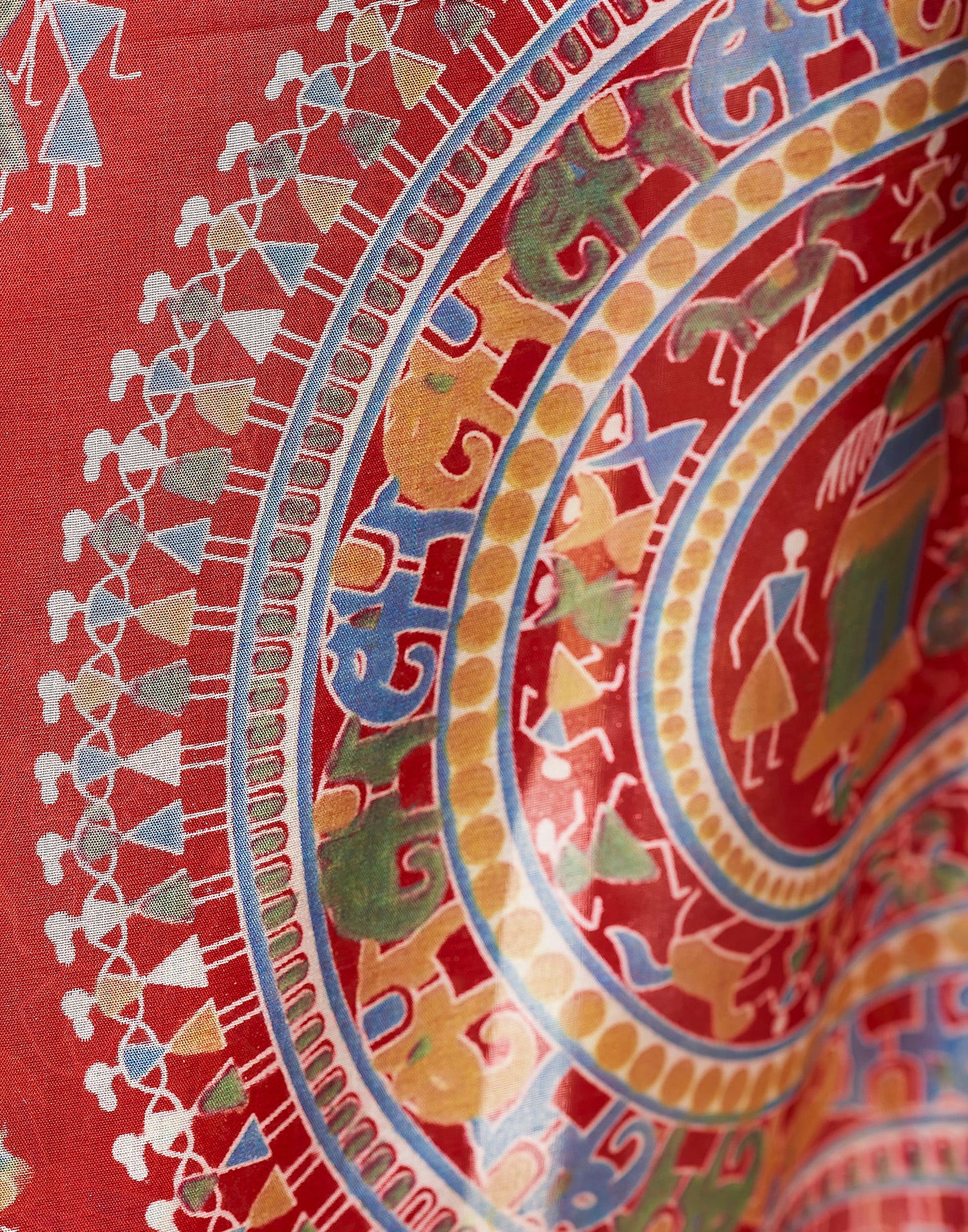 Red Silk Printed Saree