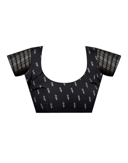 Black Silk Printed Saree