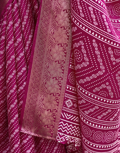 Pink Silk Printed Saree