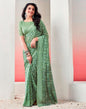 Light Green Chiffon Printed  Saree