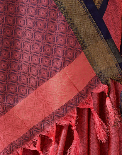 Punch Pink Silk Weaves Saree