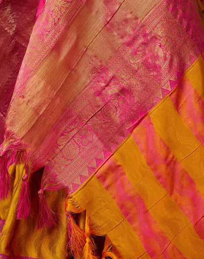 Yellow Silk Weaves Saree