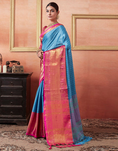 Blue Silk Weaves Saree