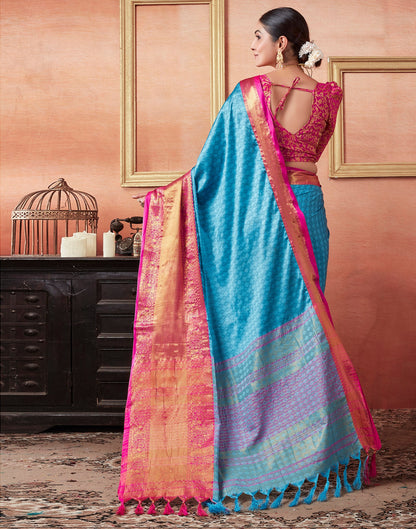 Blue Silk Weaves Saree