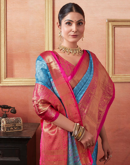 Blue Silk Weaves Saree