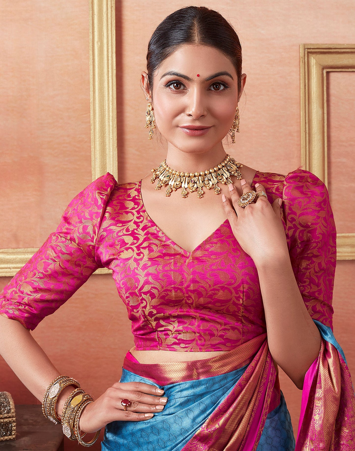 Blue Silk Weaves Saree