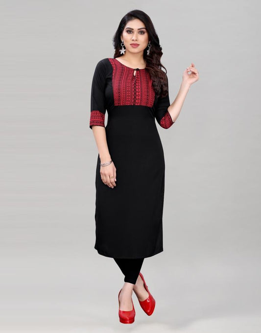 Black Printed Kurti | Leemboodi