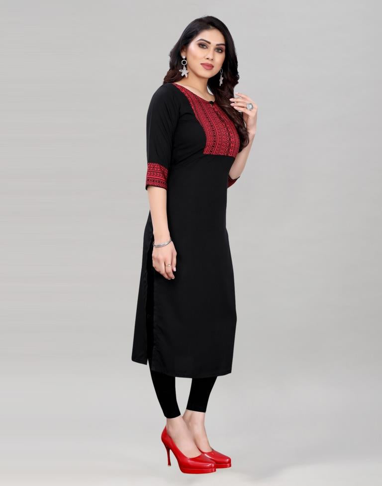 Black Printed Kurti | Leemboodi