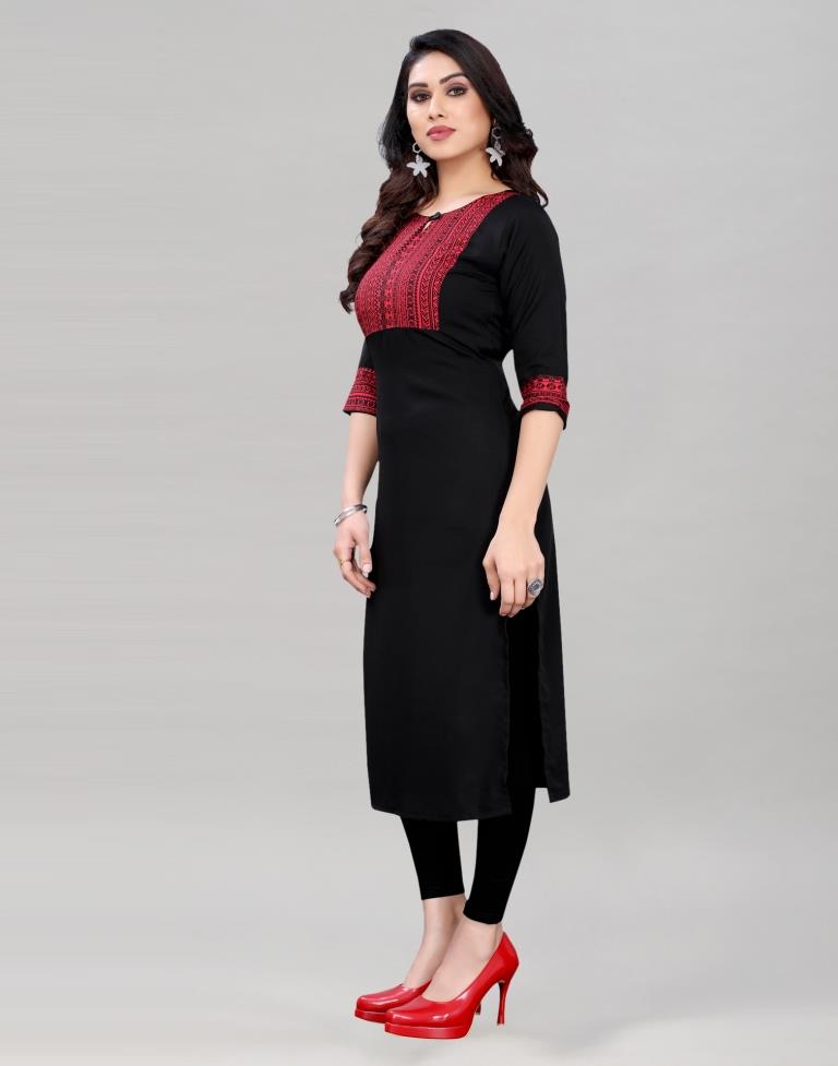 Black Printed Kurti | Leemboodi