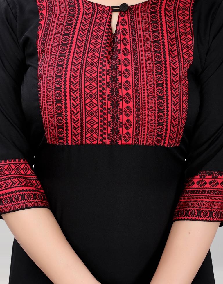 Black Printed Kurti | Leemboodi