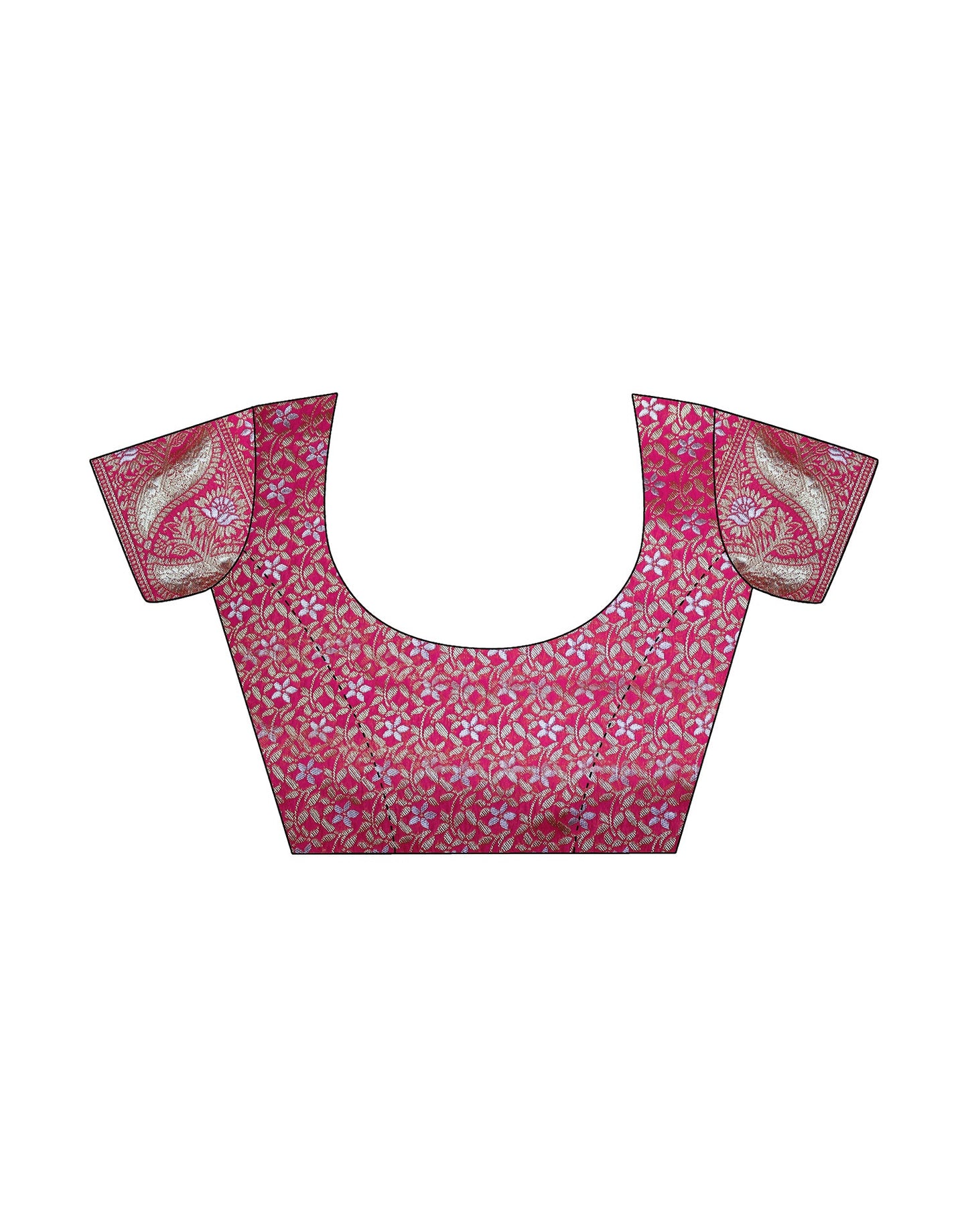 Dark Pink Banarasi Silk Saree