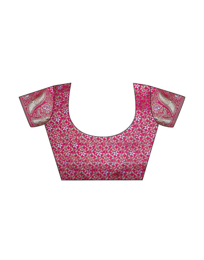 Dark Pink Banarasi Silk Saree