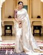 White Banarasi Silk Saree