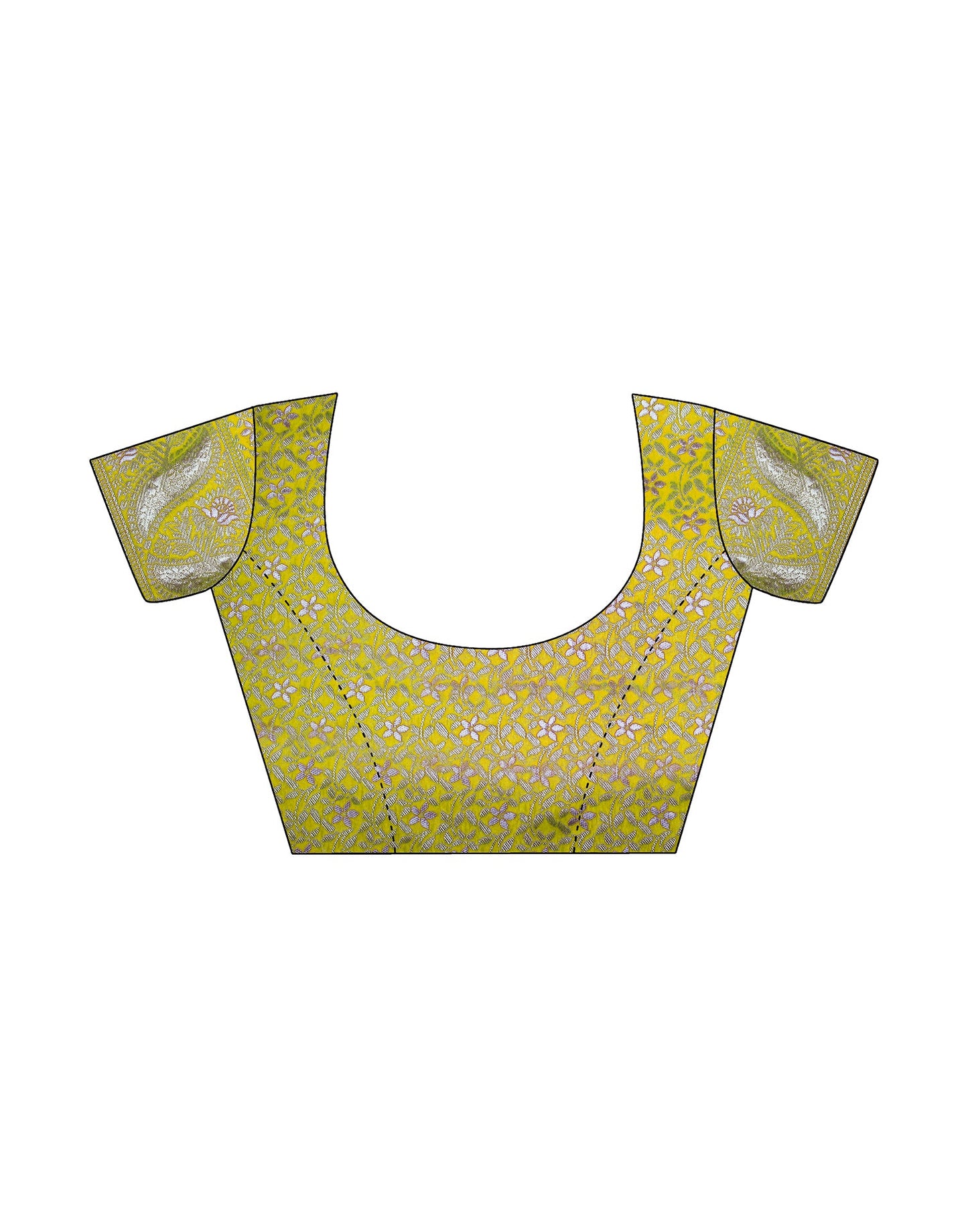 Lime Yellow Silk Plain Saree