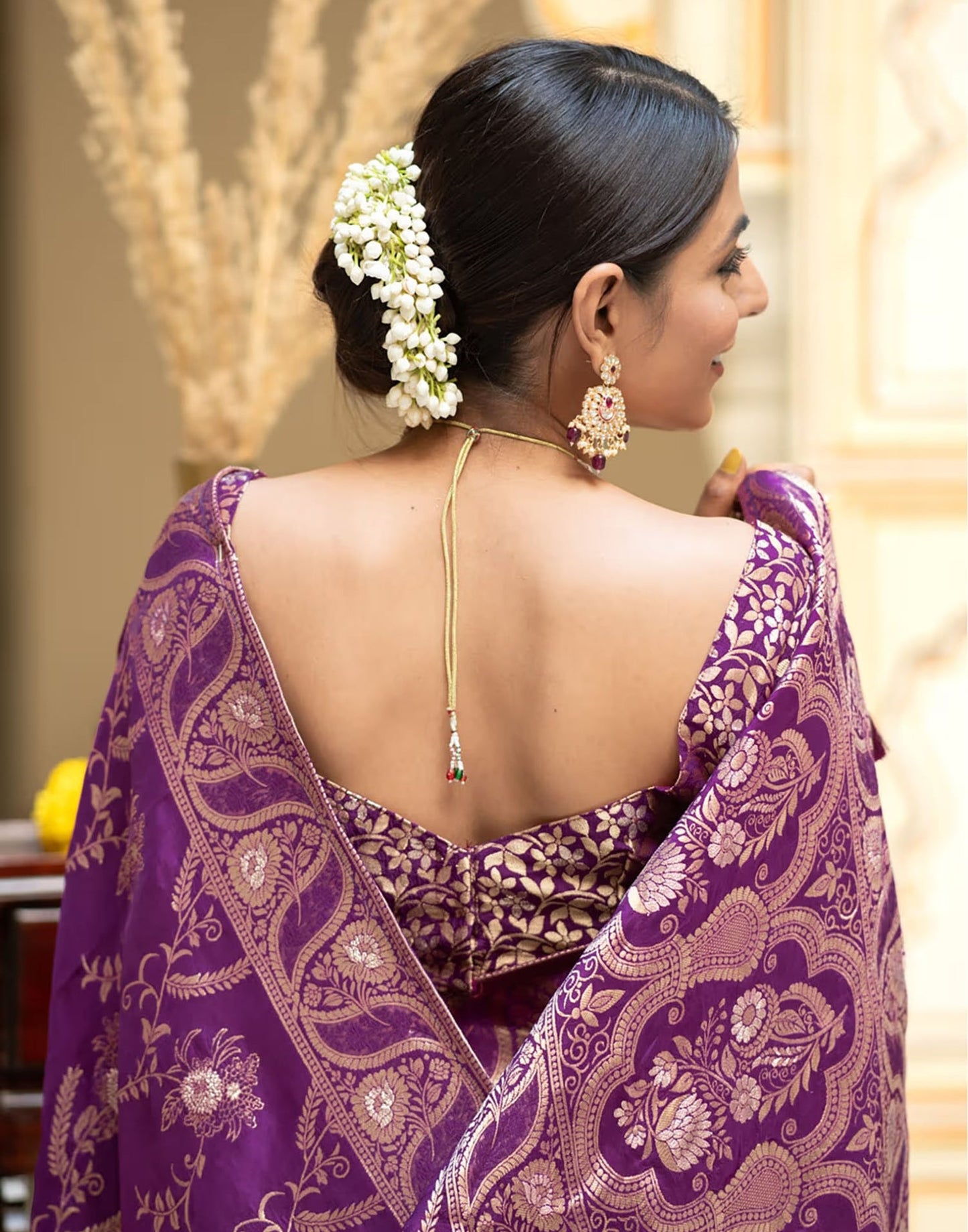 Purple Banarasi Silk Saree