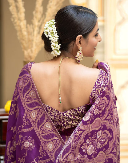 Purple Banarasi Silk Saree