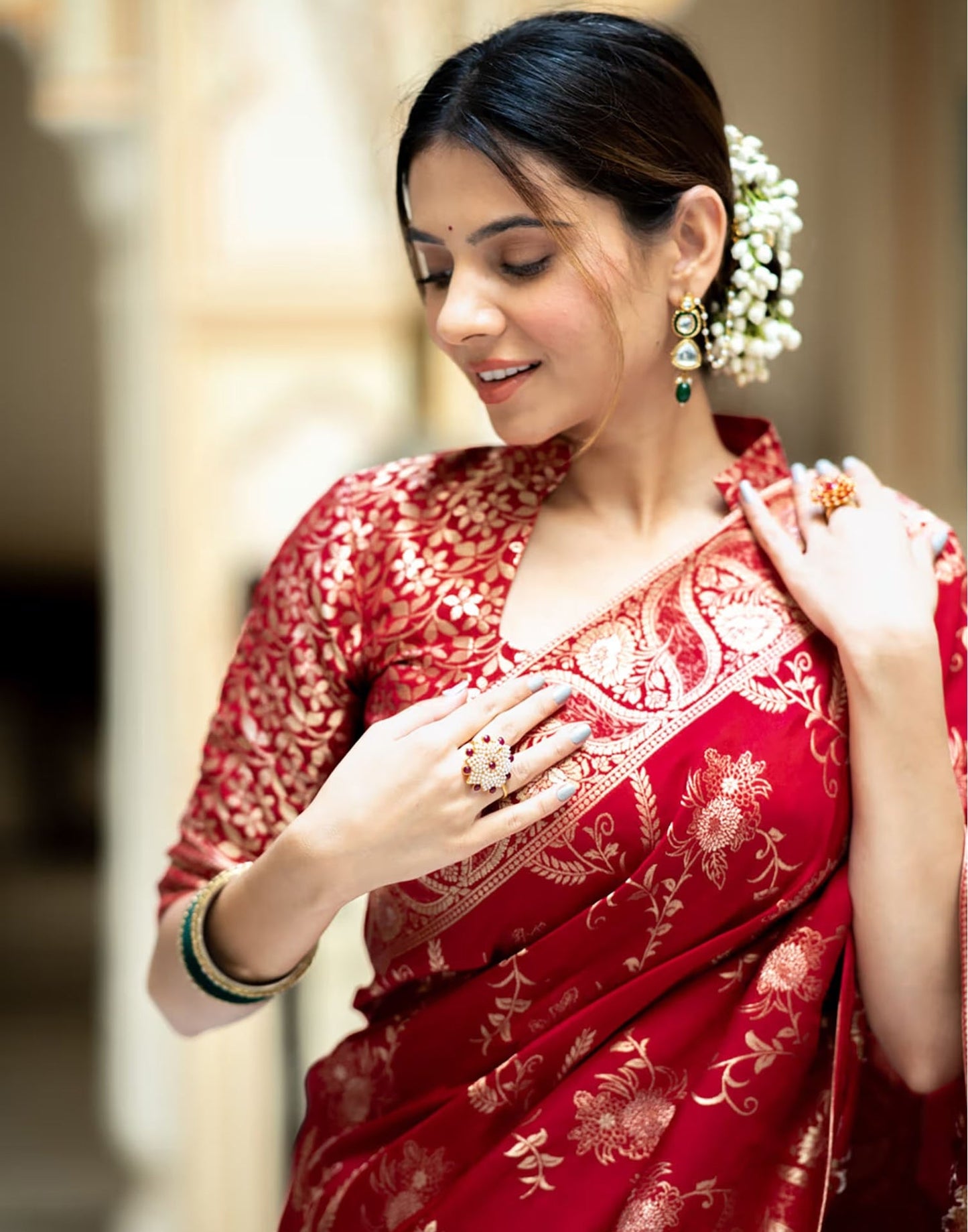 Red Banarasi Silk Saree