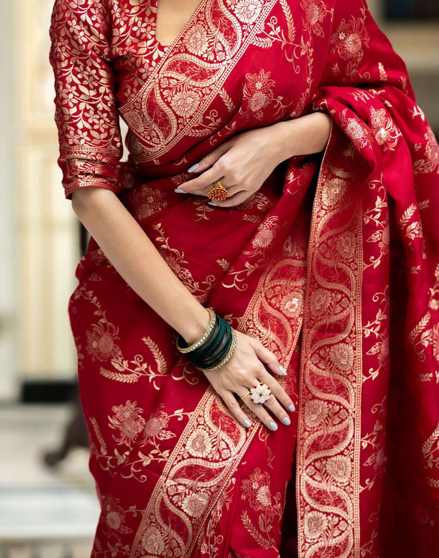Red Banarasi Silk Saree