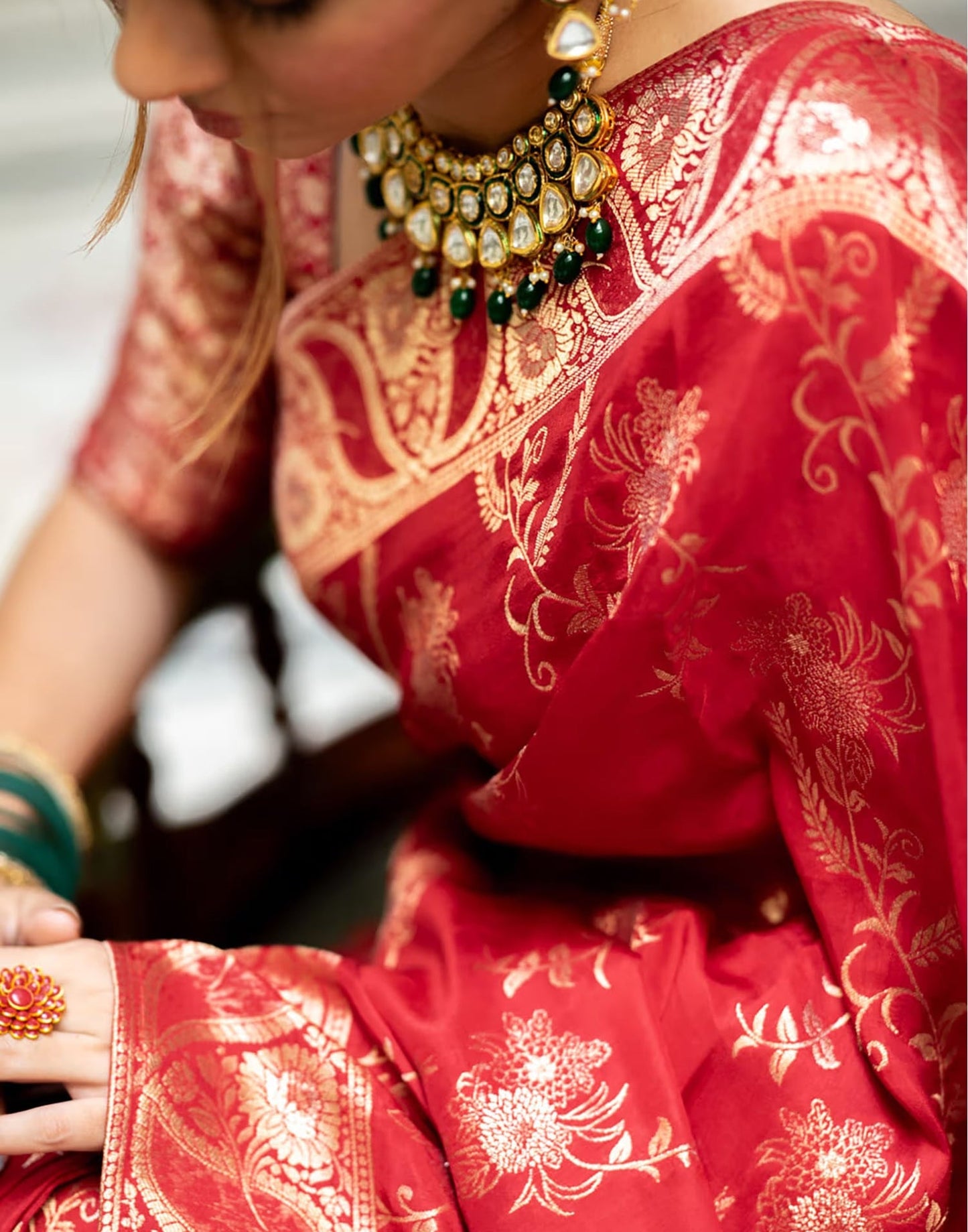 Red Banarasi Silk Saree