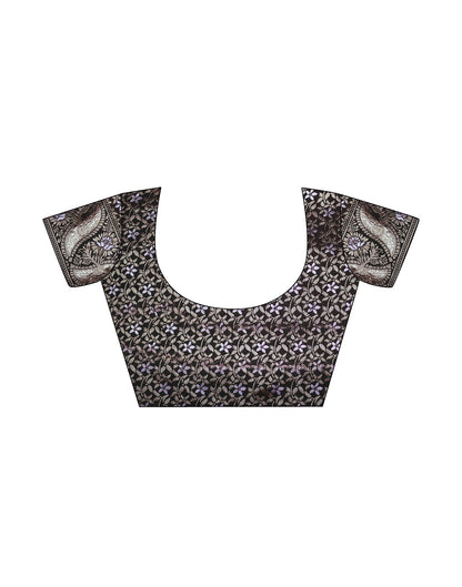 Black Silk Plain Saree