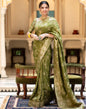 Olive Green Banarasi Silk Saree