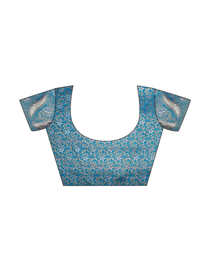 Blue Silk Plain Saree