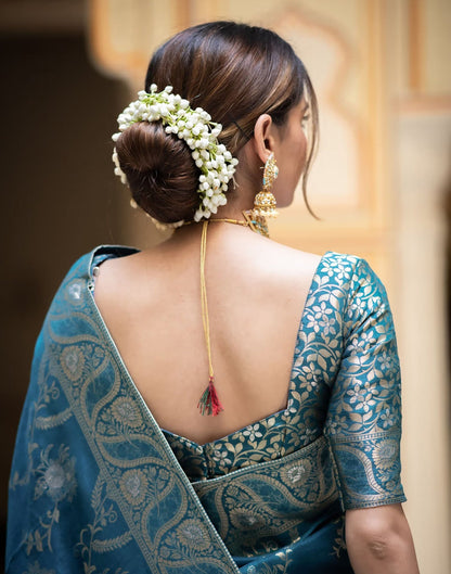 Blue Silk Plain Saree