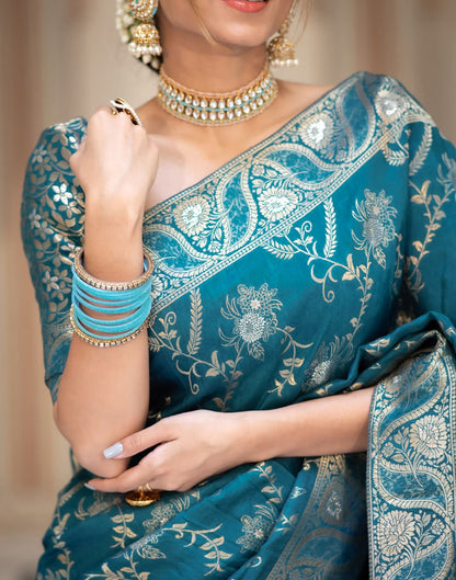 Blue Silk Plain Saree