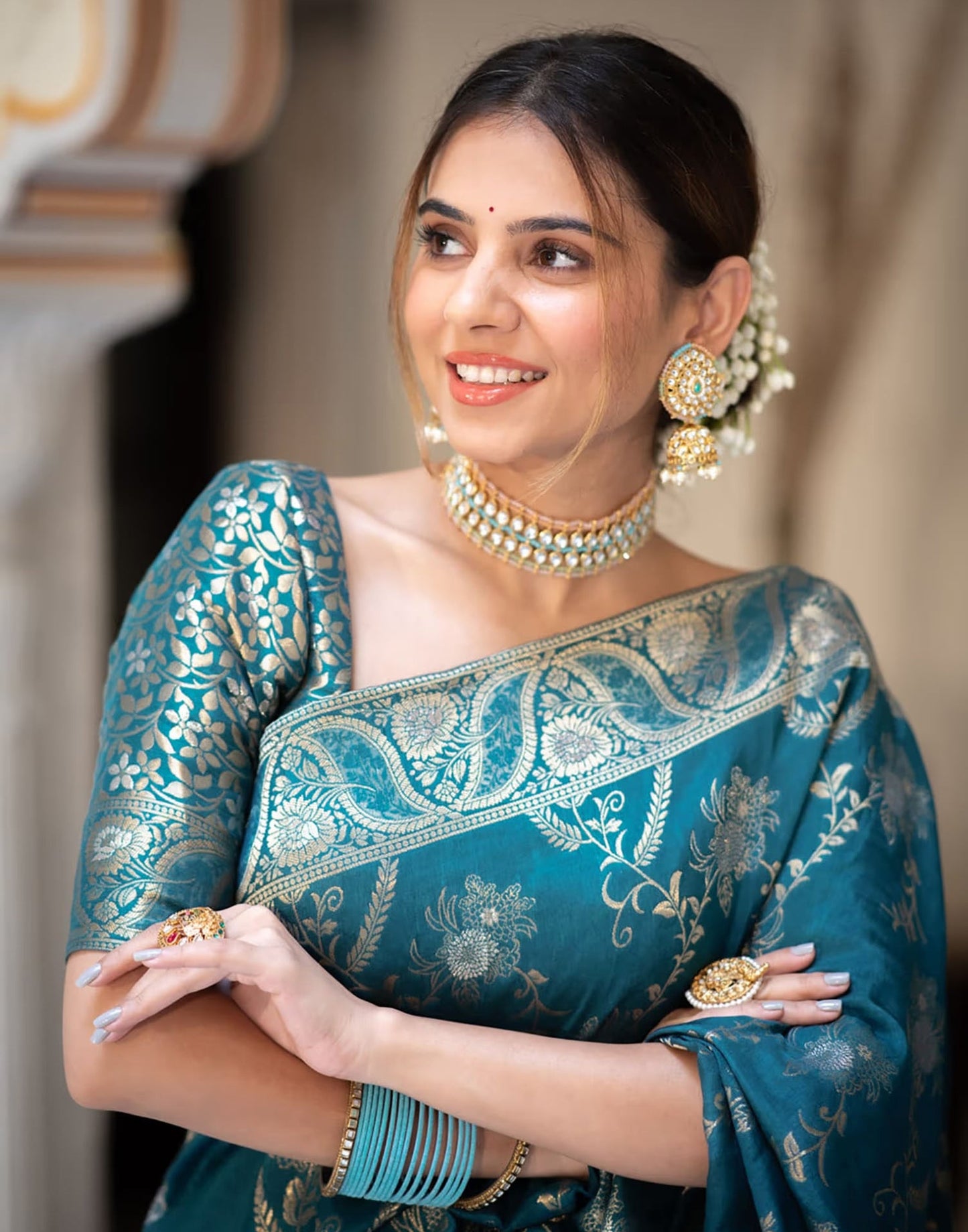 Blue Silk Plain Saree