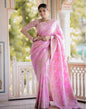 Light Pink Silk Plain Saree