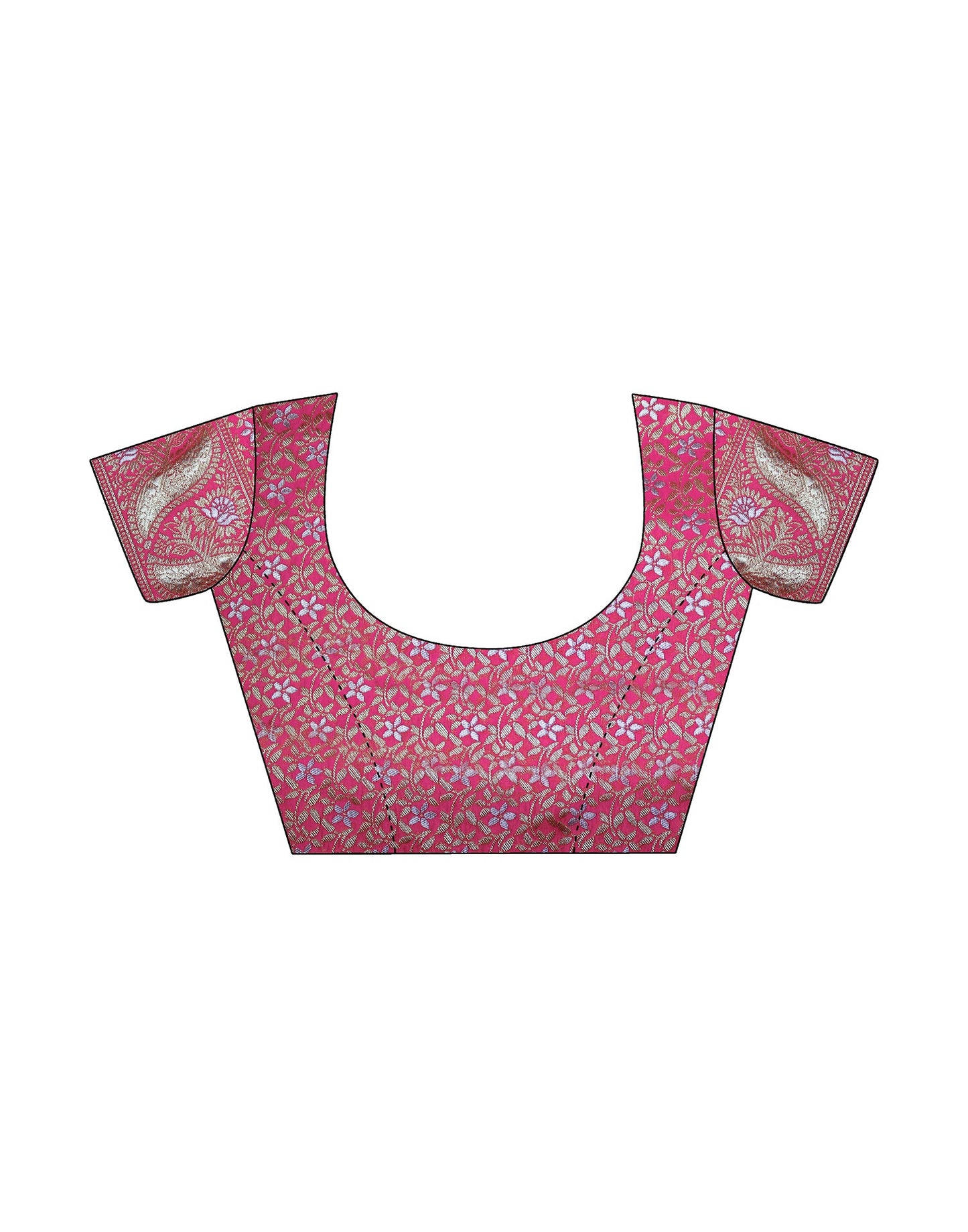 Punch Pink Silk Plain Saree