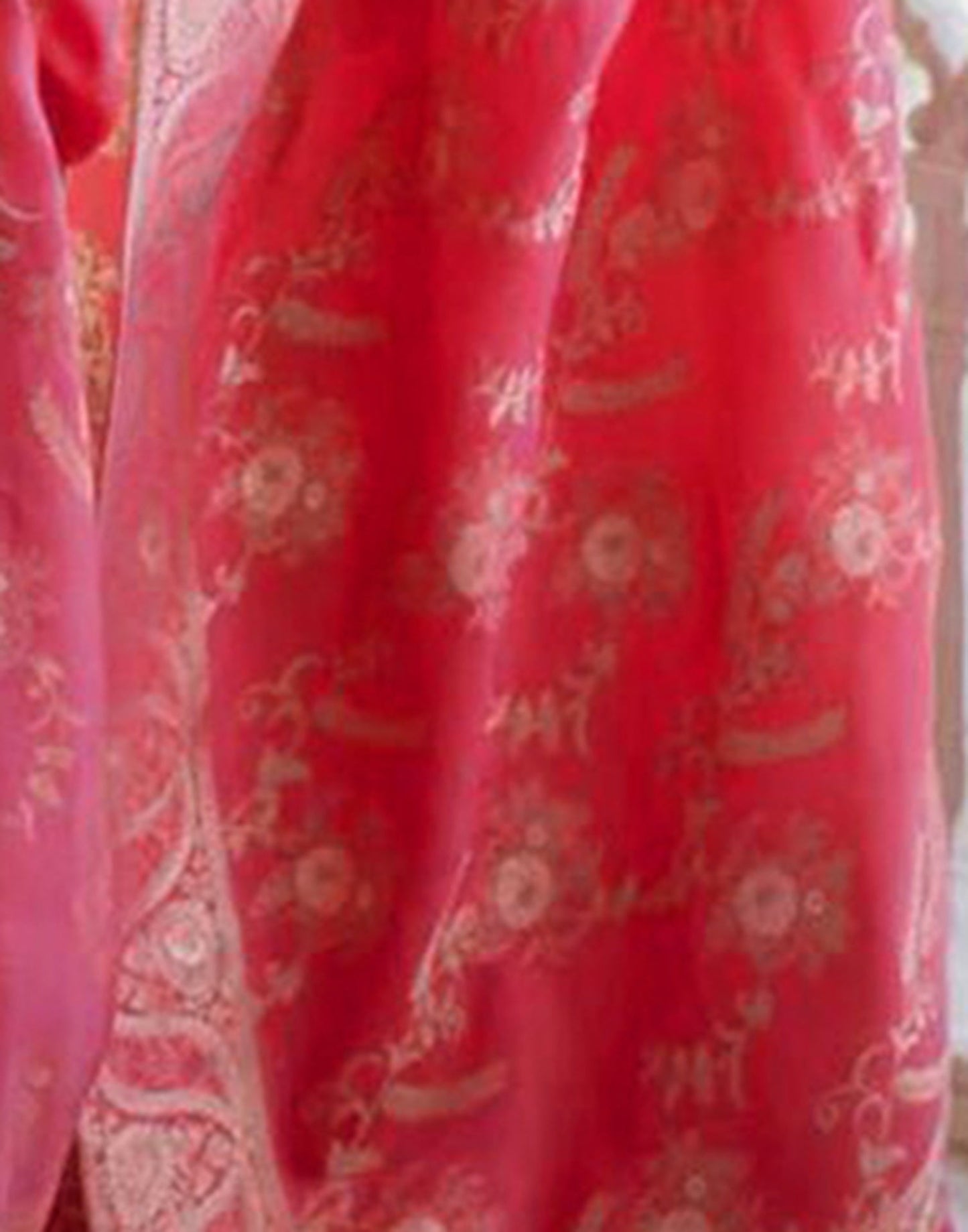Punch Pink Silk Plain Saree