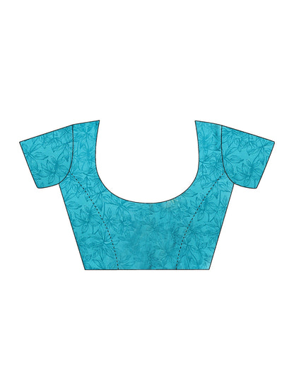 Turquoise Georgette Printed Saree