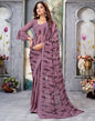 Dusty Purple Georgette Printed Saree