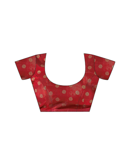 Dusty Red Silk Printed Saree