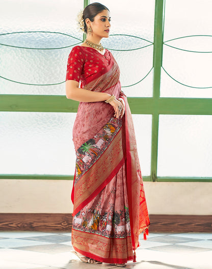 Grey & Multicoloured Georgette Printed Saree