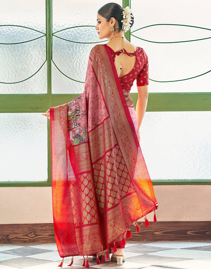 Grey & Multicoloured Georgette Printed Saree