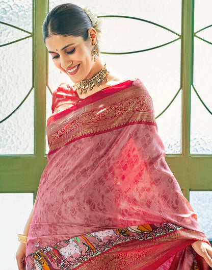 Grey & Multicoloured Georgette Printed Saree