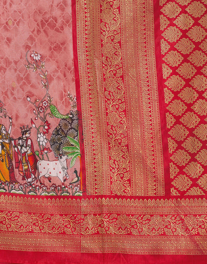 Grey & Multicoloured Georgette Printed Saree