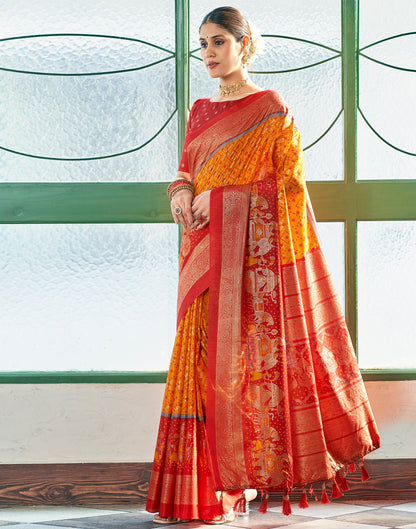 Turmeric Silk Printed Saree