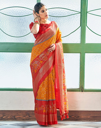 Turmeric Silk Printed Saree