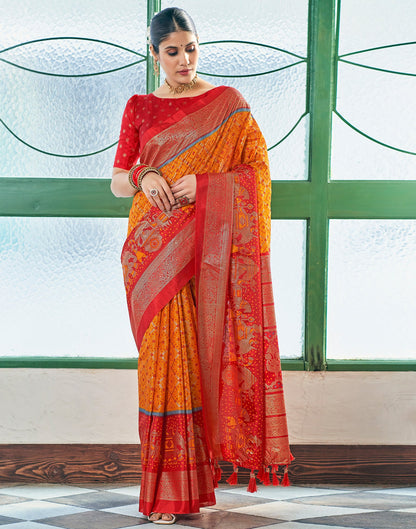 Turmeric Silk Printed Saree