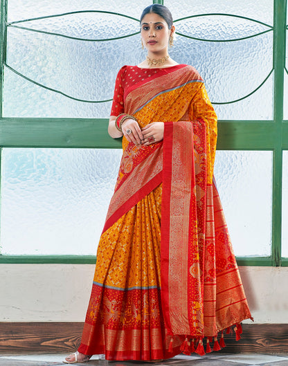 Turmeric Silk Printed Saree