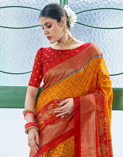 Turmeric Silk Printed Saree